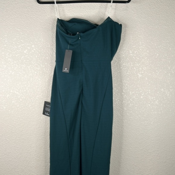 Lulus Marvelous Entrance Emerald Green Pleated Strapless Maxi Dress Size Small - Picture 9 of 12